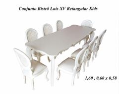 Conjunto Bistrô Luís XV Retangular Kids