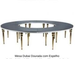 Mesa Dubai Dourada com Espelho