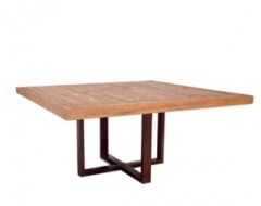 Mesa Pé de Ferro C/ Tampo de Madeira