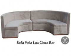 Sofá Meia Lua Cinza Bar
